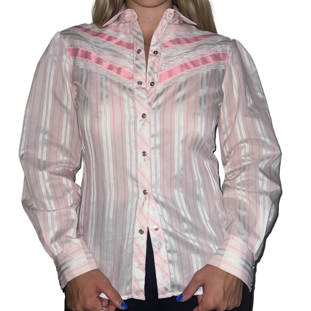 Vintage 1970s Stage West western pearl snap